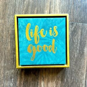 Teal and Gold Wall Art 5X4 Inches